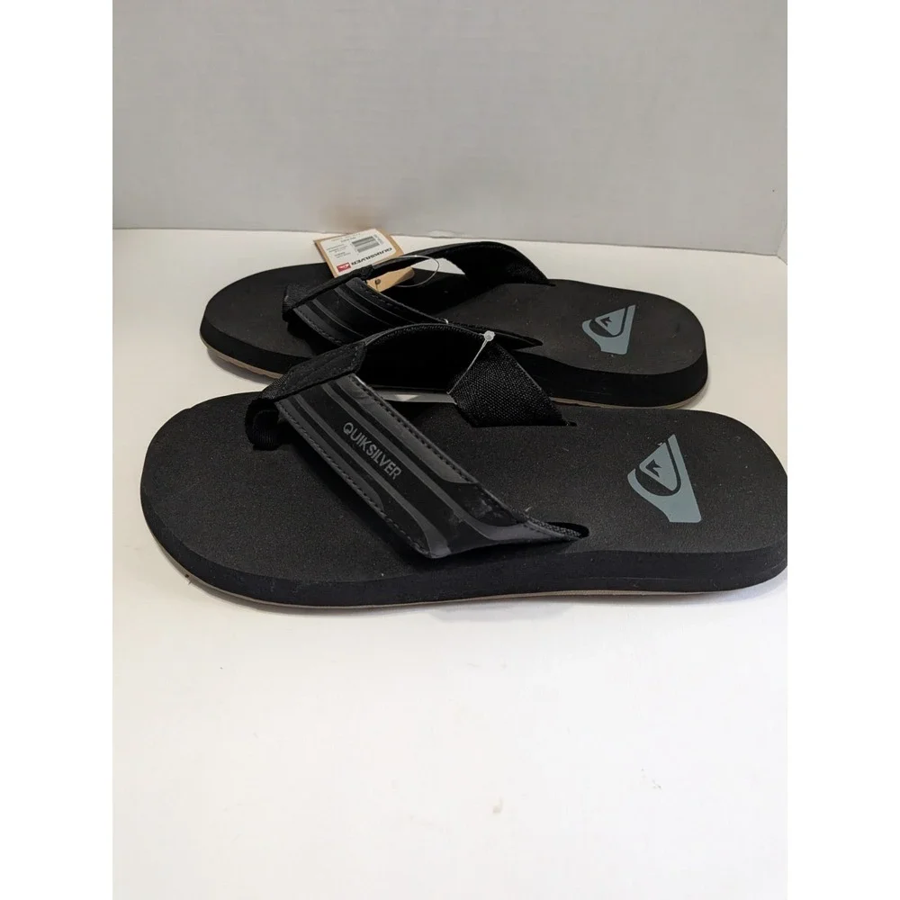 Quiksilver Monkey Wrench Mens Sandals Black Flip Flops AQYL100048 Size 6 NEW